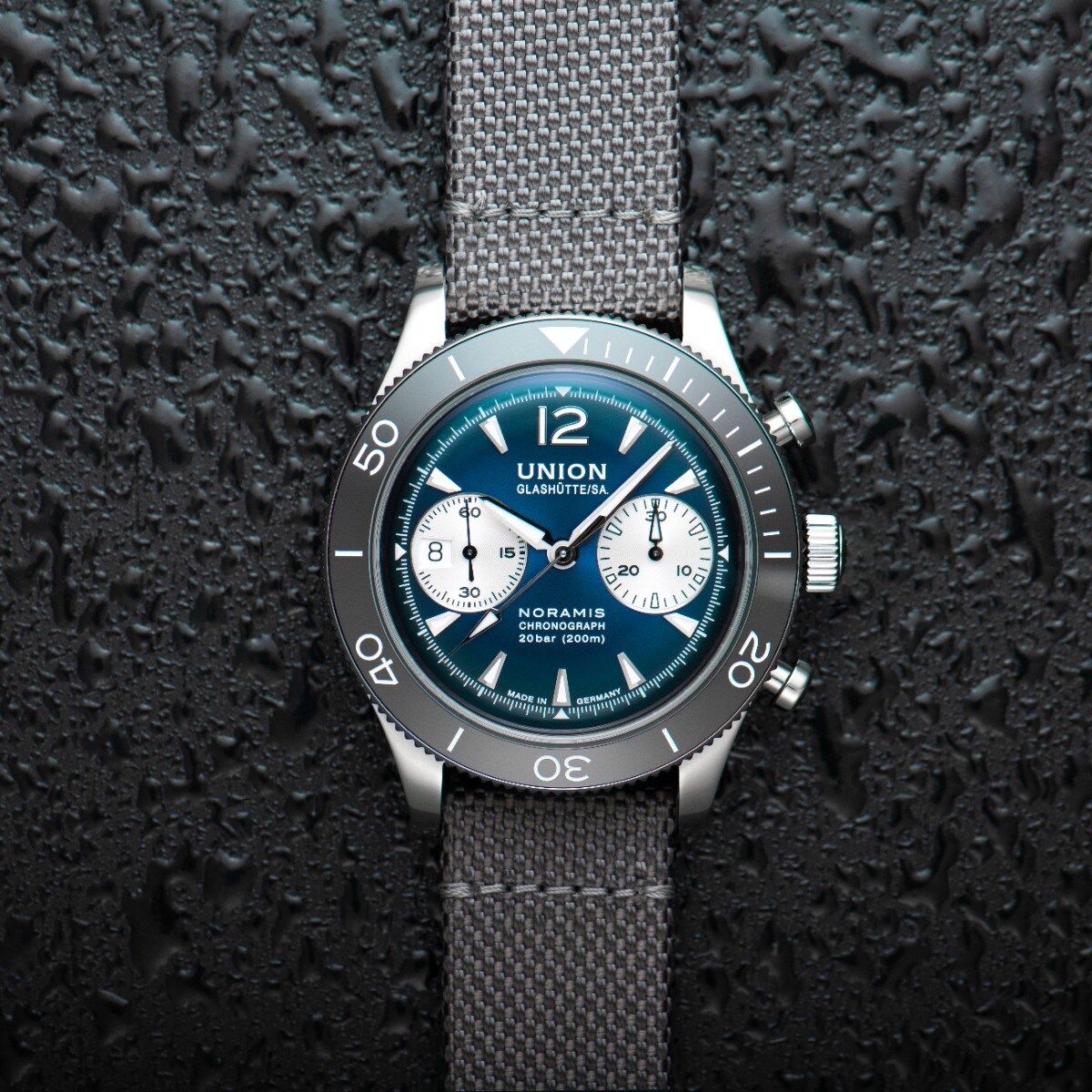 Union Glashütte Noramis Chronograph Sport Grün Textil