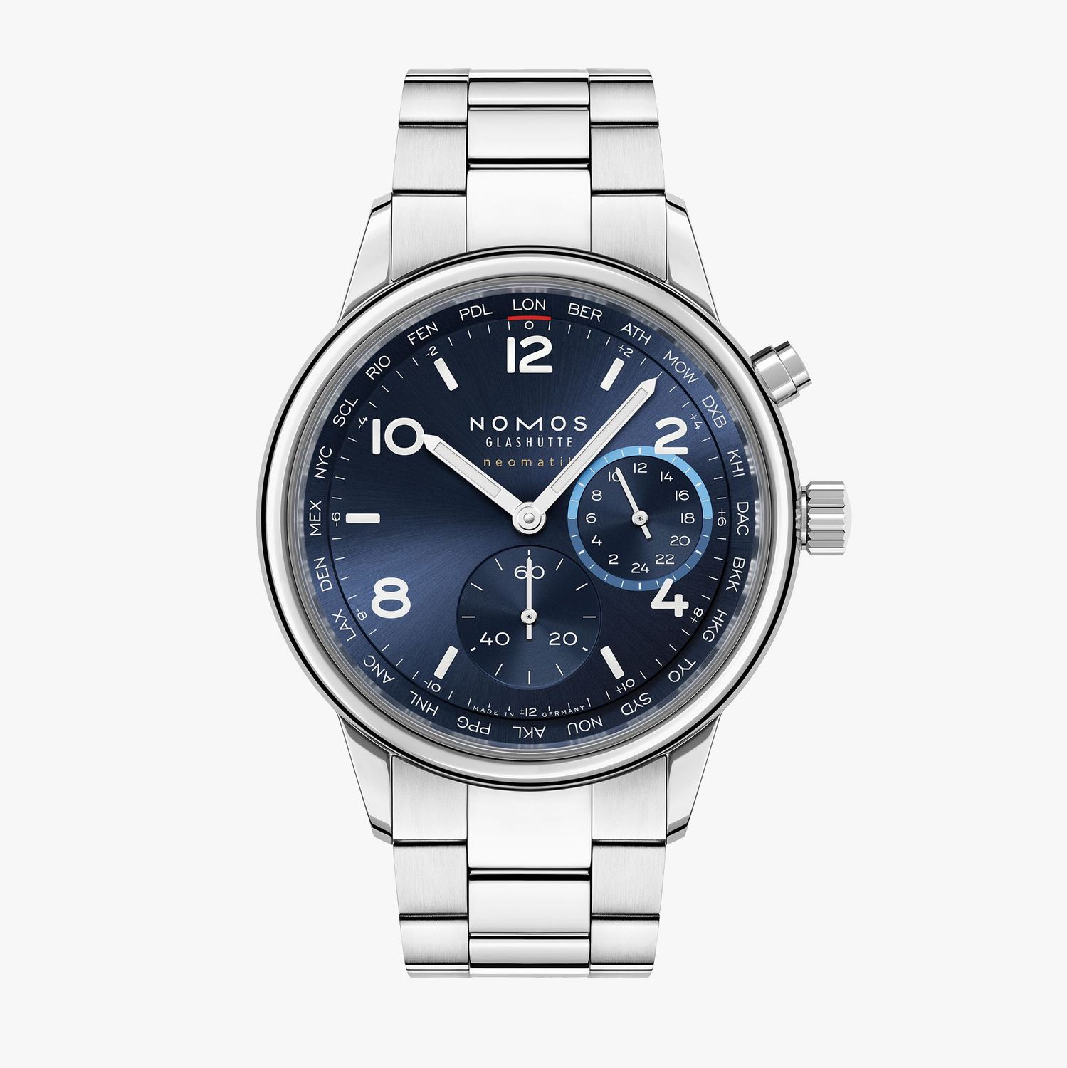 NOMOS Club Sport neomatik Weltzeit blau