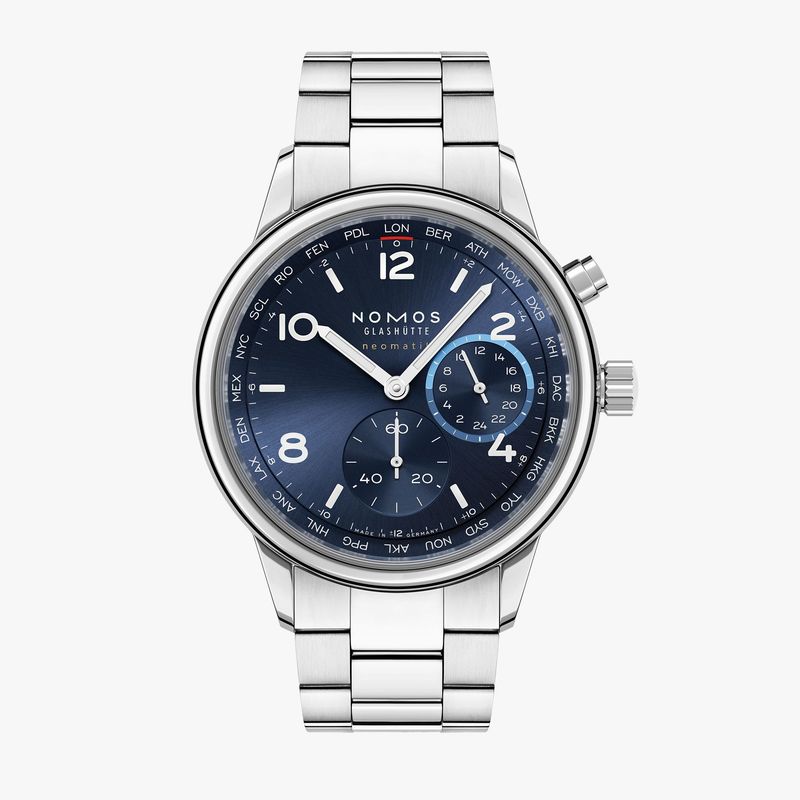 NOMOS Club Sport neomatik Weltzeit blau