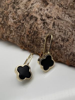 Ohrhänger 585/- Gelbgold Onix