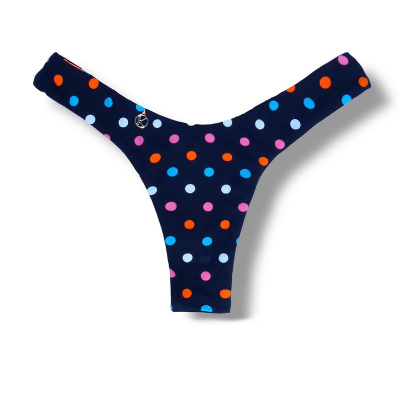 Eva Poá Colorê Thong | Reversible Neon Orange |  Hang Glider Style