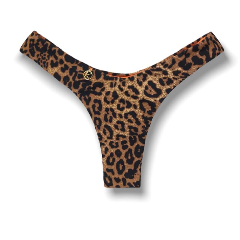 Eva Animal Print Thong |  Reversible Neon Orange |  Hang Glider Style