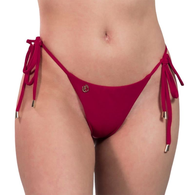 Cora Carmine Red Thong | Thin Bow