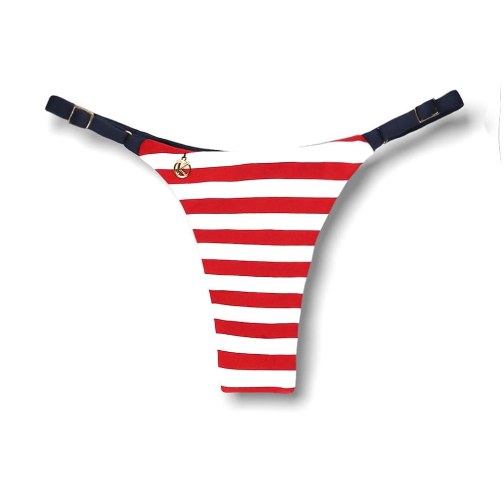 Mia Navy red with Blue Marine Thong | Adjustable Thin Strap