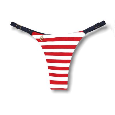 Mia Navy red with Blue Marine Thong | Adjustable Thin Strap