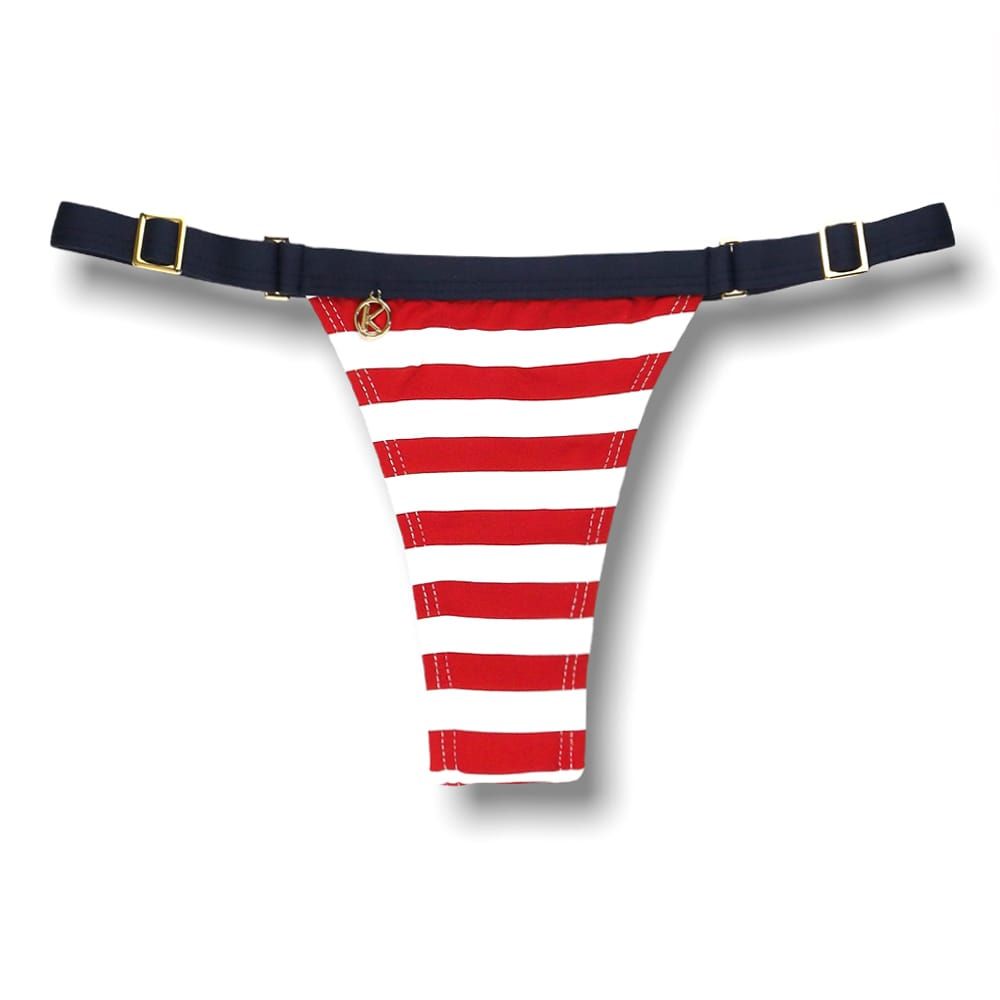 Fany Navy red Thong with Blue Marine | Ribbon Mark