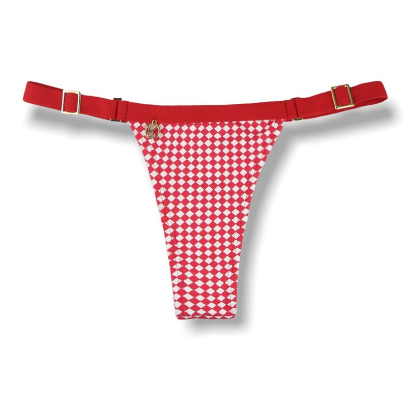 Tanga Fany Rojo Vichy con color Rojo Carmín | Marca de cinta