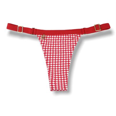 Fany Red Vichy Thong with Carmine Red | Ribbon Mark