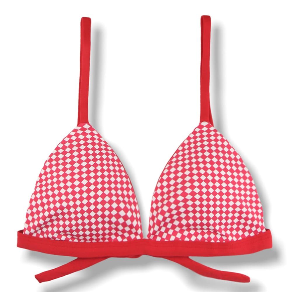 Jade Red Vichy with Carmine Red  Top | Fixed Triangle