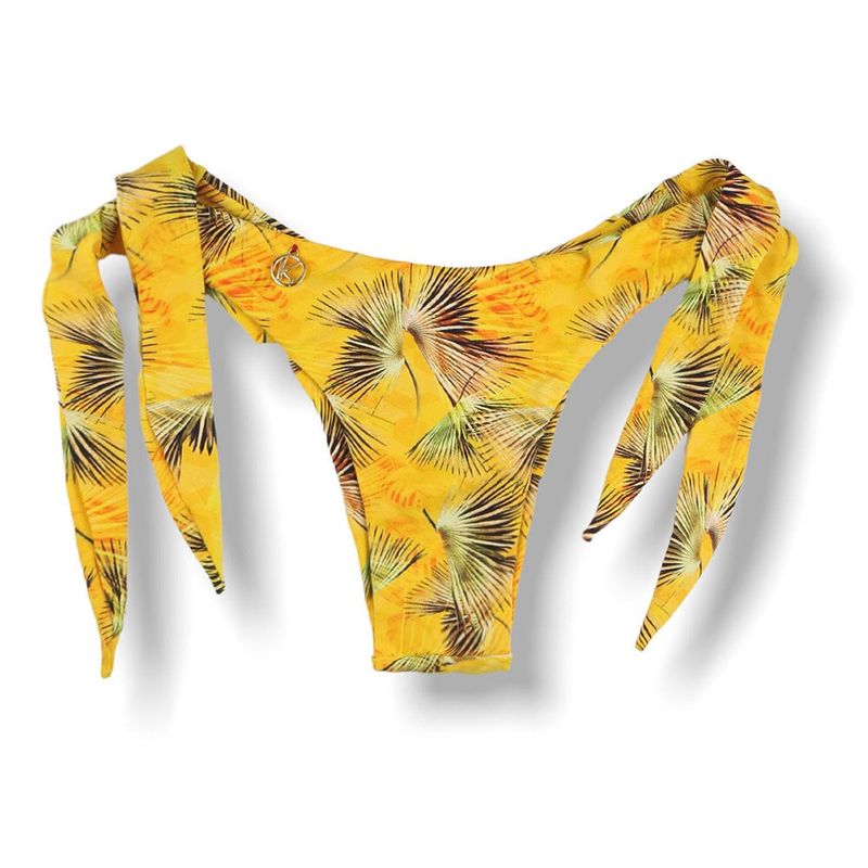 Mora Tropical Yellow Thong | Wide Tie on the Side