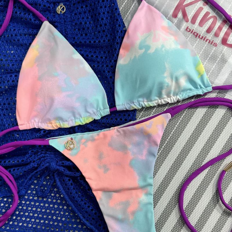 Tie Dye Bikini Set with Grape | Top Lua + Cora thong
