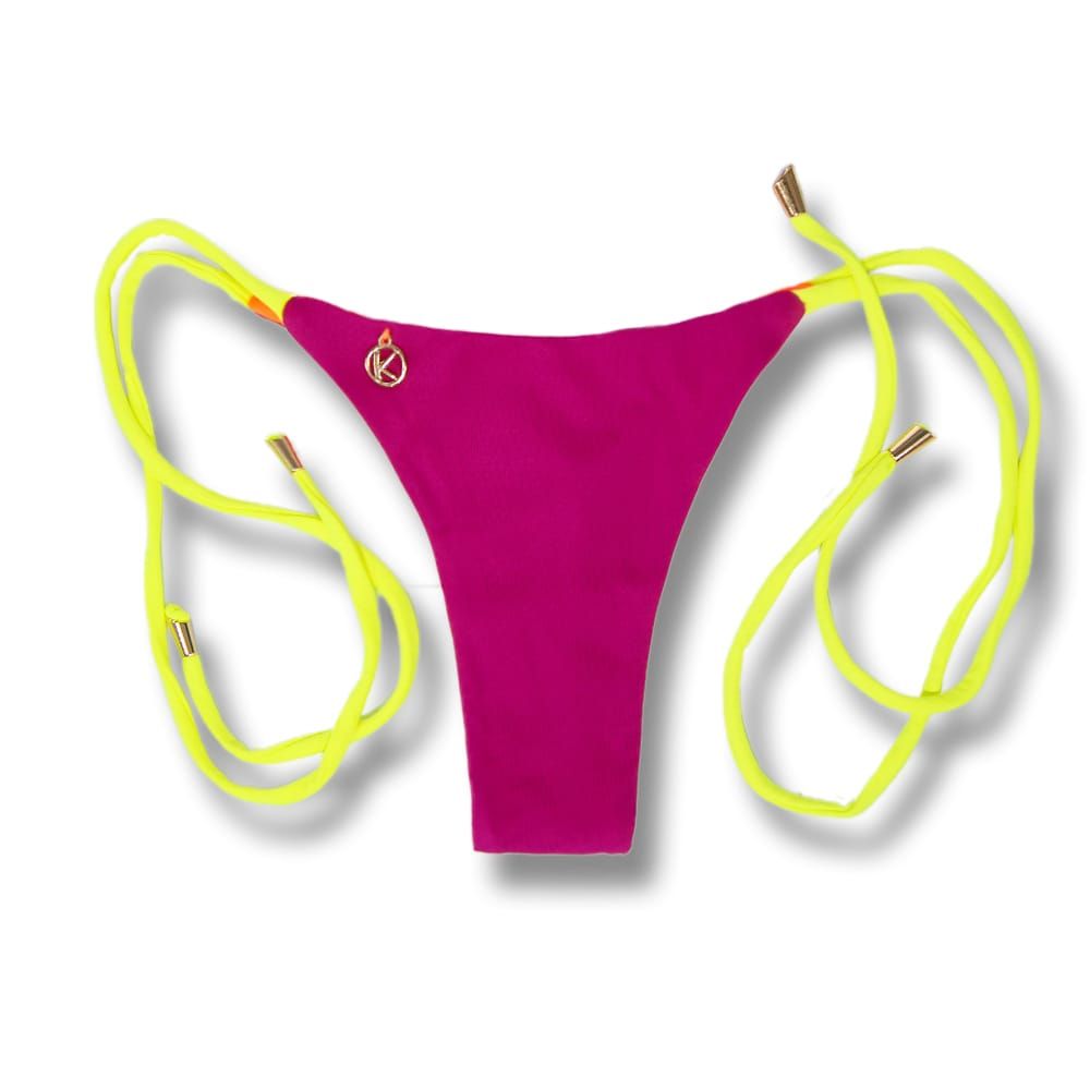Cora Pink Twist Thong | Bicolor | Thin Bow