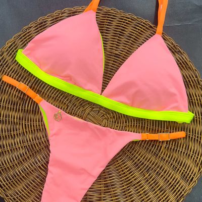Lollypop Two-Tone Bikini Set | Jade Top + Mia Thong