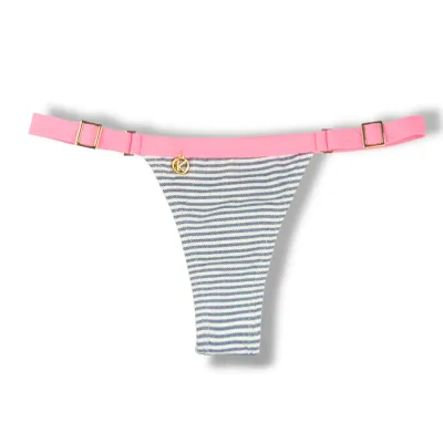 Fany Denim with pink yogurt Thong | Ribbon Mark