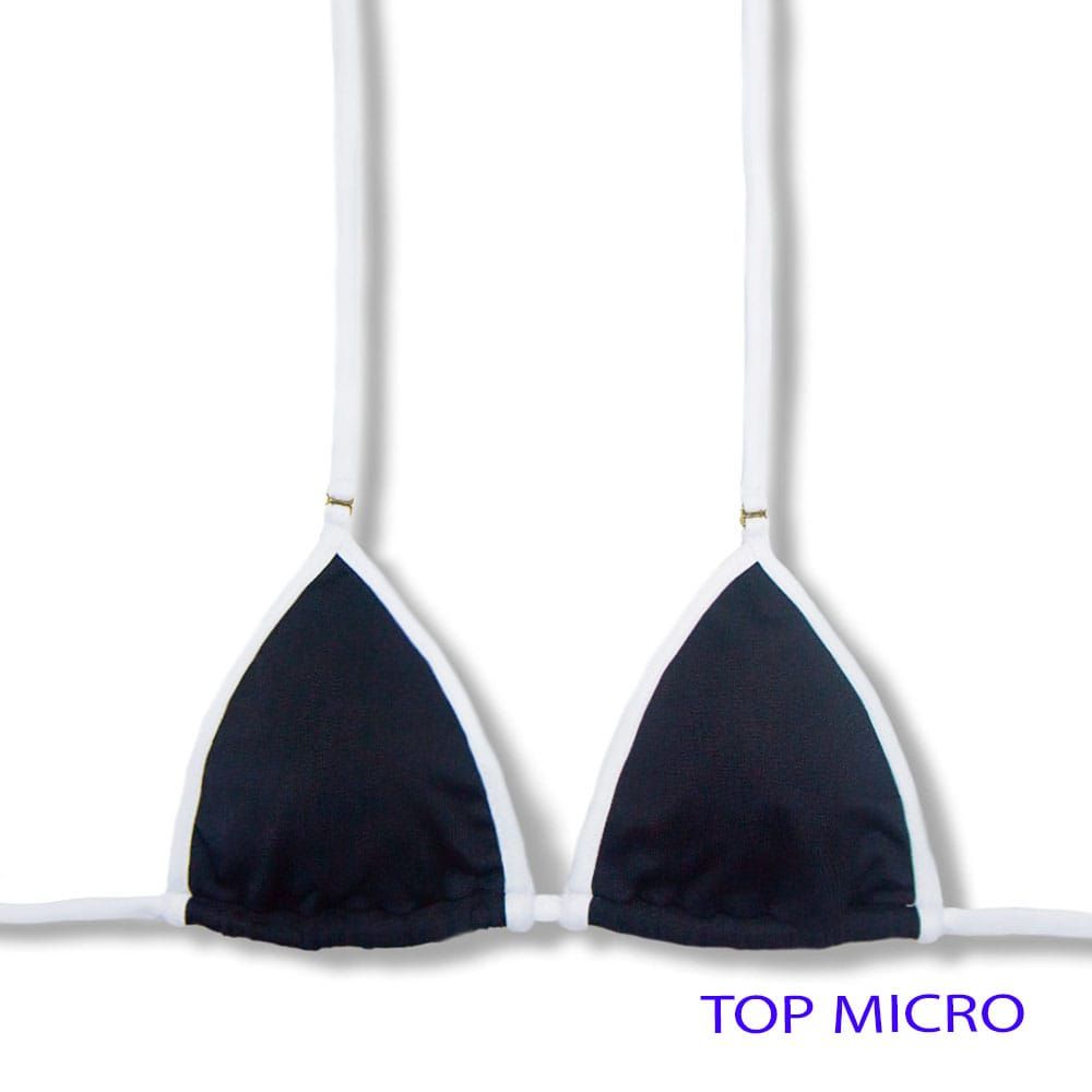 Mila White and Black Top | Micro Curtain