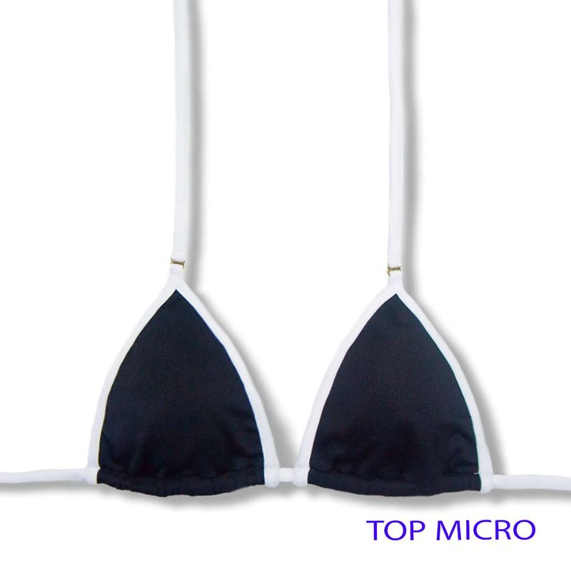Mila White and Black Top | Micro Curtain