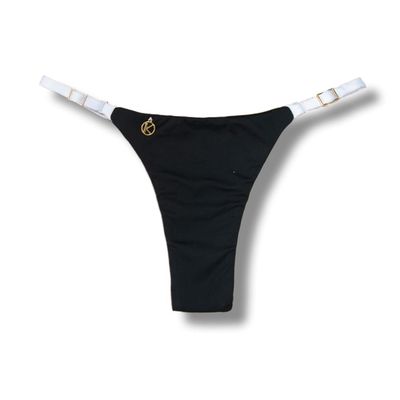 Mia White and Black with White Thong | Adjustable Thin Strap