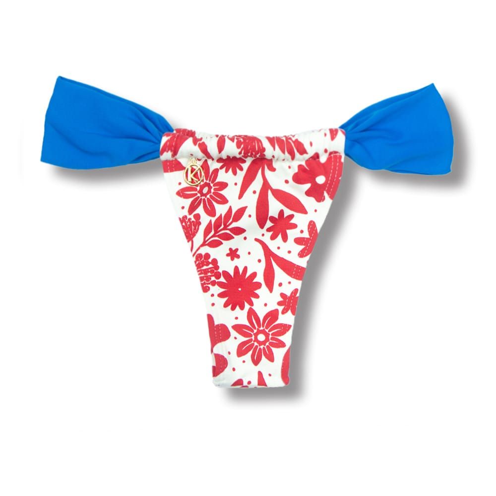 Gali Scarlet with Blue Thong | Adjustable Curtain