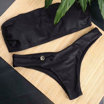 Onix Bikini Set | Bandeau Top + Isa Thong