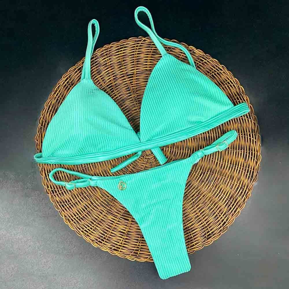 Tourmaline Bikini Set | Jade Top + Mia Thong