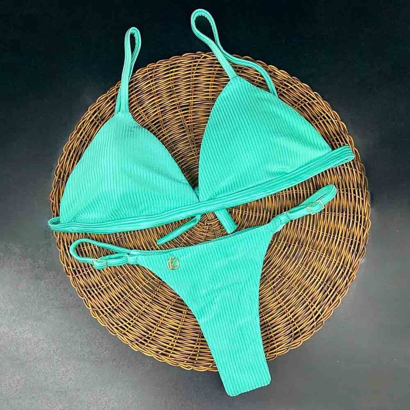 Tourmaline Bikini Set | Jade Top + Mia Thong
