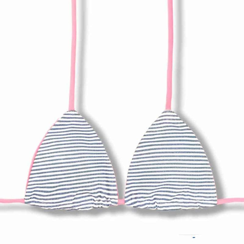 Lua Denim Top | Reversible pink yogurt |  Triangle with Padding