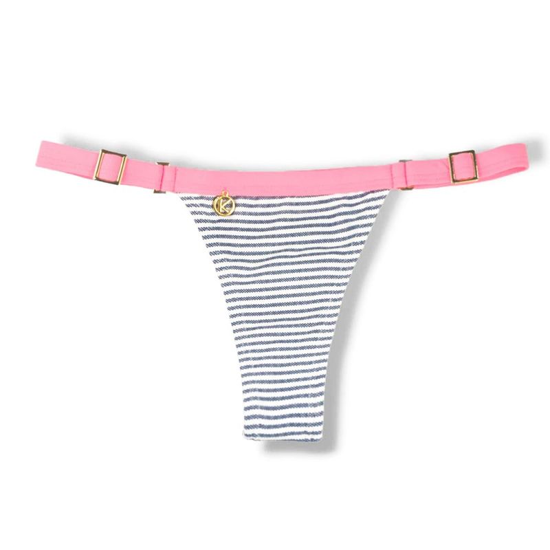 Fany Denim with pink yogurt Thong | Ribbon Mark