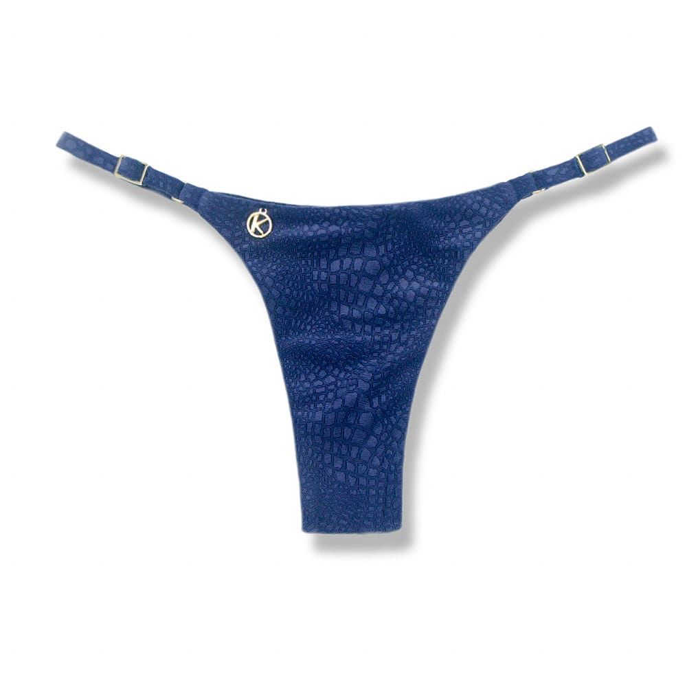 Mia Croco Marine Thong | Adjustable Thin Strap