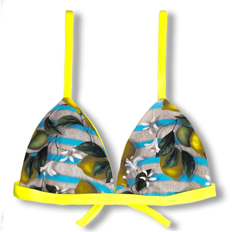 Fixed Triangle Bikini Top | Adjustable Straps | Brazilian Bikini | Leopard Print | Jade Top KiniBi