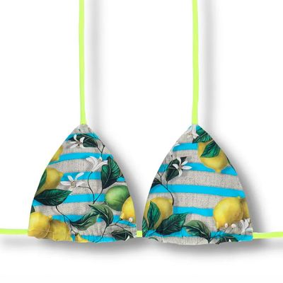 Lua Sicilian Lemon Top | Reversible Neon Yellow|  Triangle with Padding