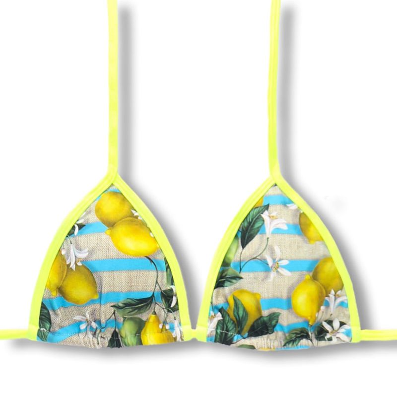 Triangle Bikini Top | Brazilian Style | Sicilian Lemon Print | Mara Top KiniBi