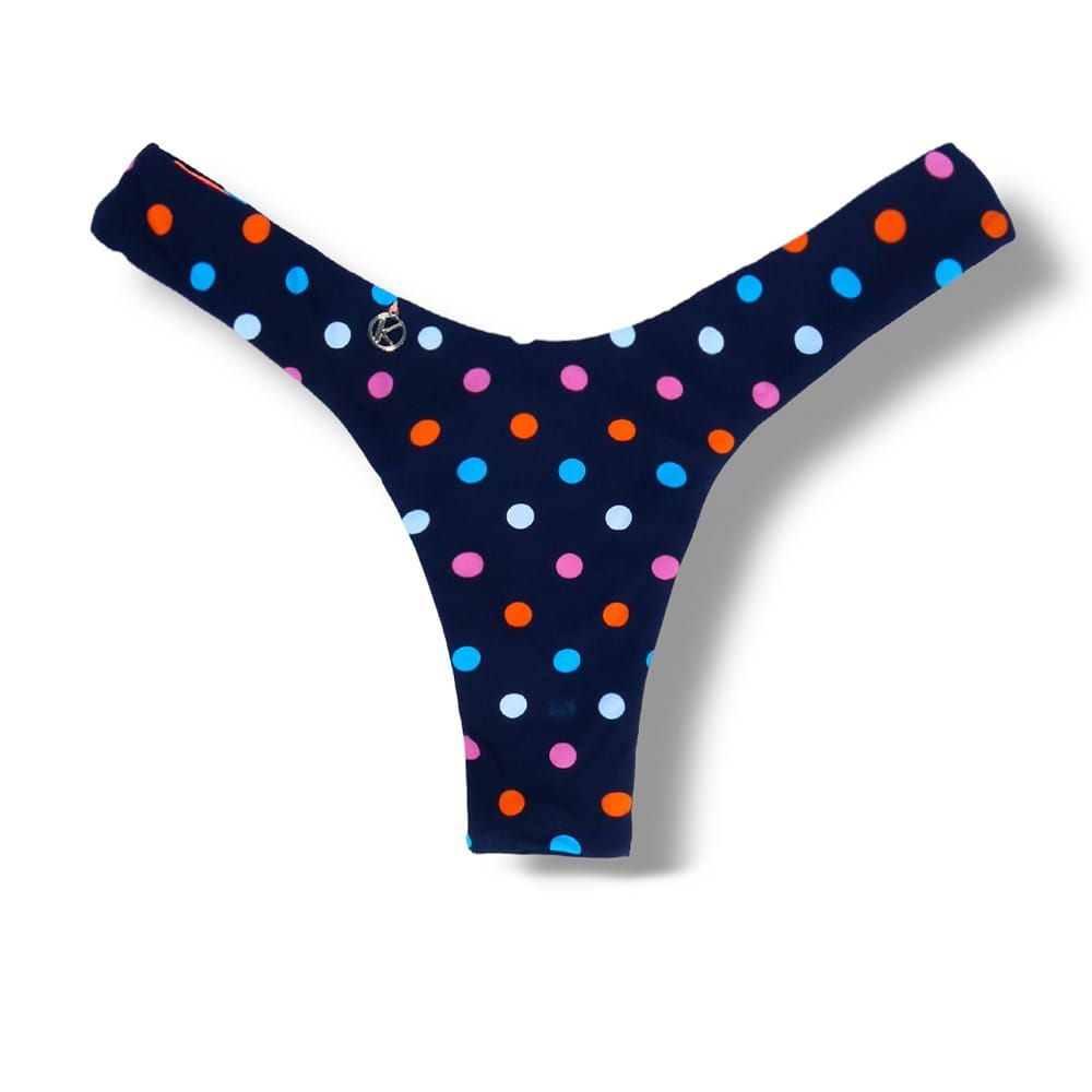 Eva Poá Colorê Thong | Reversible Neon Orange |  Hang Glider Style