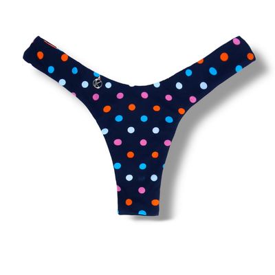 Tanga Eva Poá Colorê | Reversible Naranja Neón | Modelo Ala Delta