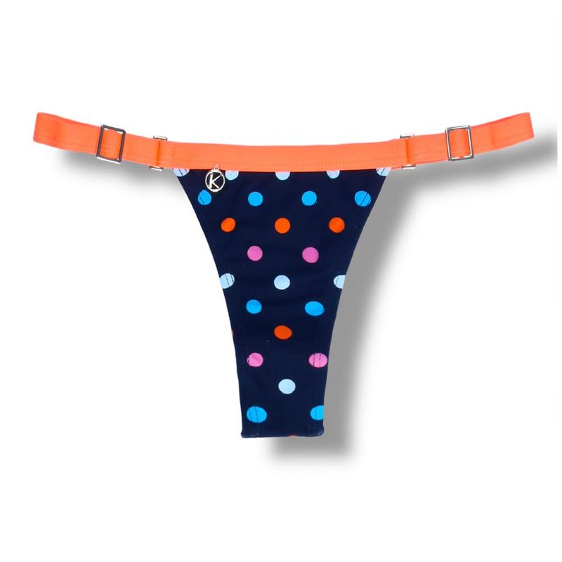String Bikini Bottom | Brazilian Style | Poa Colore Print | Fany Bottom KiniBi