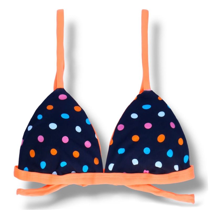 Fixed Triangle Bikini Top | Adjustable Straps | Brazilian Bikini | Poa Colore Print | Jade Top KiniBi
