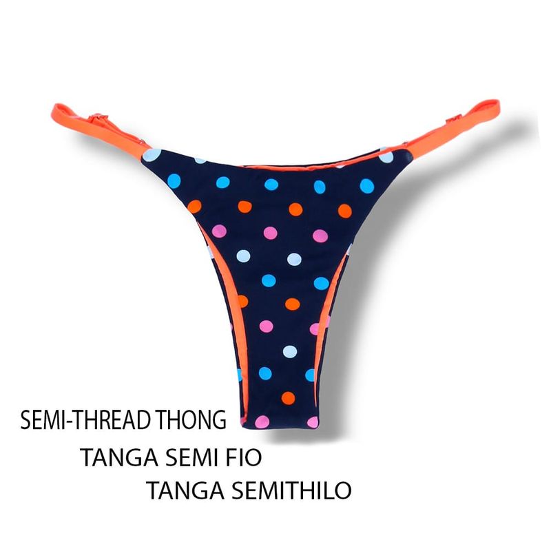 Adjustable Thin Strap Bikini Bottom | Poa Colore Print | Mia Tanga | KiniBi