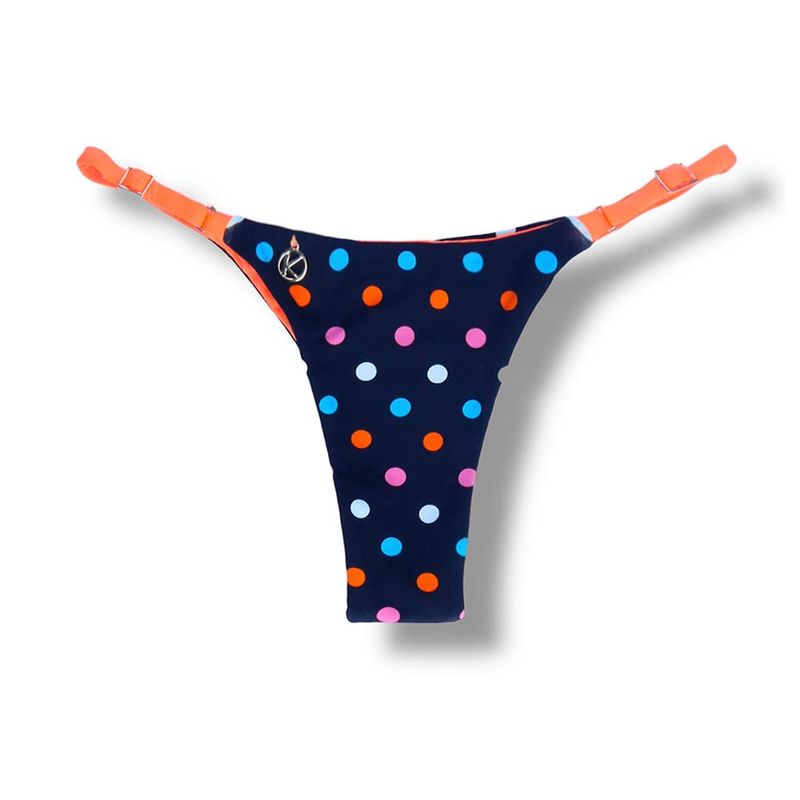 
Adjustable Thin Strap Bikini Bottom | Brazilian Bikini | Poa Colore Print | Mia Tanga | KiniBi