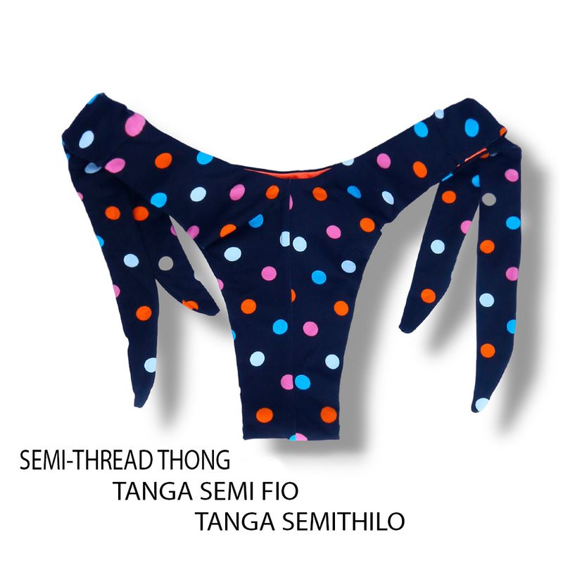 Wide Side Bikini Bottom | Poa Colore Print | Double String | Mora Tanga | KiniBi