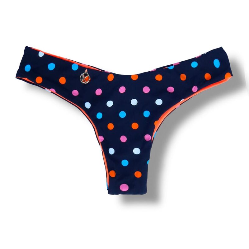 Bas de Bikini Froncé | Bikini Brésilien | Imprimé à Poa Colore | Bas Isa KiniBi