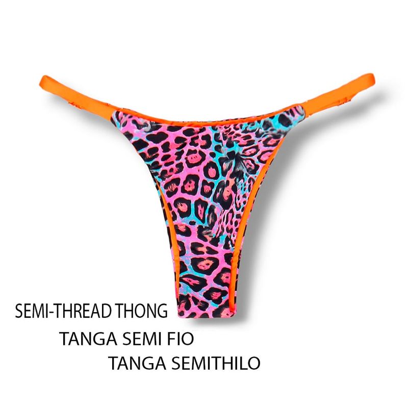 Adjustable Thin Strap Bikini Bottom | Mixed Animal Print | Mia Tanga | KiniBi
