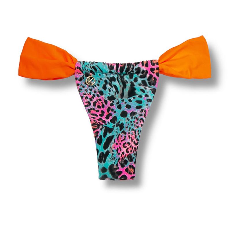Slide Bikini Bottom | Brazilian Bikini | Mixed Leopard Print | Gali Bottom KiniBi