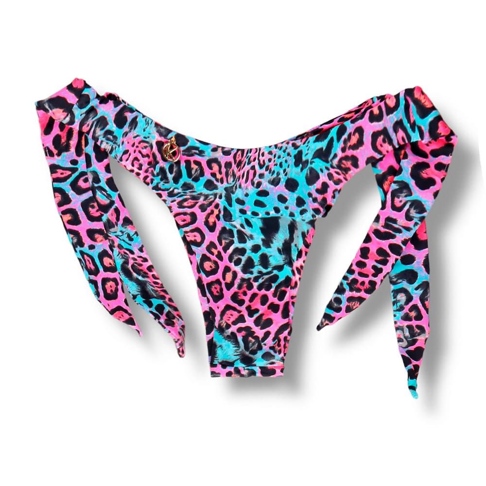 Mora Animal Print Mixed Thong | Wide Tie on the  Side