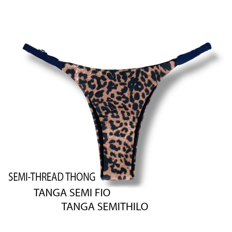 Adjustable Thin Strap Bikini Bottom | Animal Print | Mia Tanga | KiniBi
