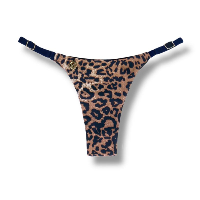 Adjustable Thin Strap Bikini Bottom | Brazilian Bikini | Leopard Print | Mia Tanga | KiniBi