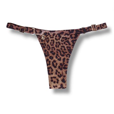 Tiny Thong Bikini Bottom | Brazilian Style | Leopard Print | Fany Bottom KiniBi