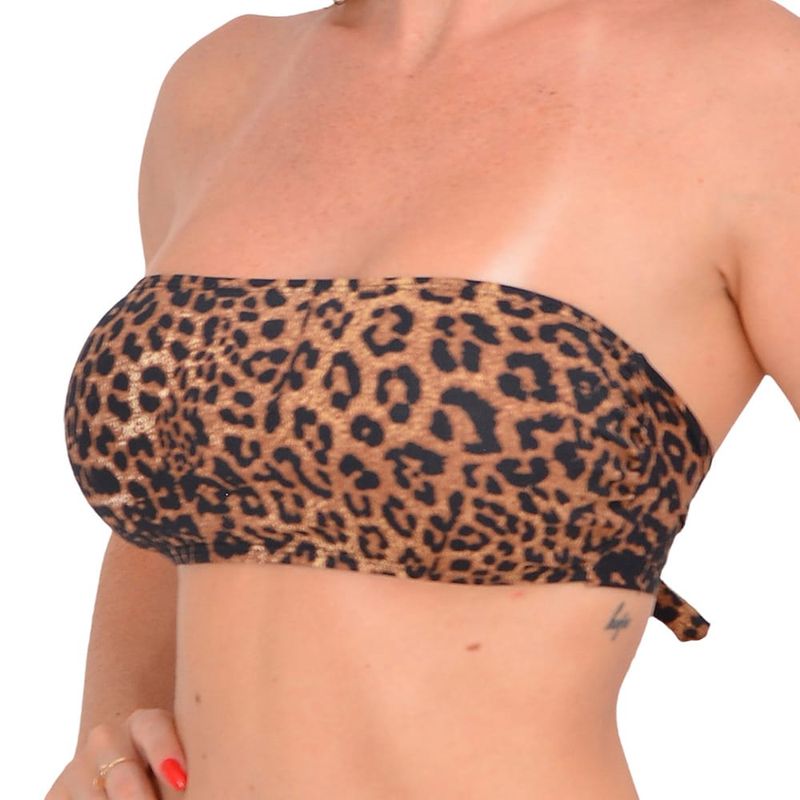 Animal Print Bandeau Top | Back Tie Closure