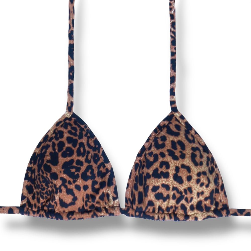 Slide Triangle Bikini Top | Brazilian Style | Leopard Print | Mara Top KiniBi