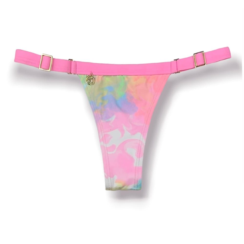 Fany Tie Dye with pink yogurt Thong | Ribbon Mark