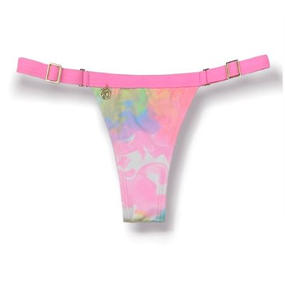 Tanga Fany Tie Dye com Rosa Iogurte | Marquinha de Fita