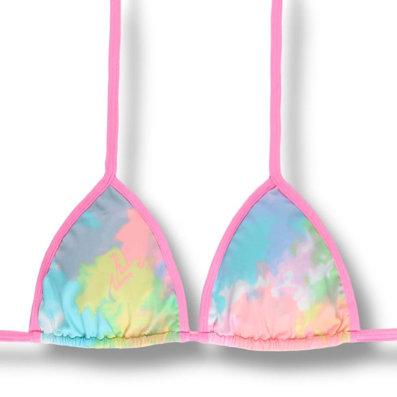 Top Triángulo de Cortina | Bikini Brasileño | Tela Tie Dye | Top Mara KiniBi